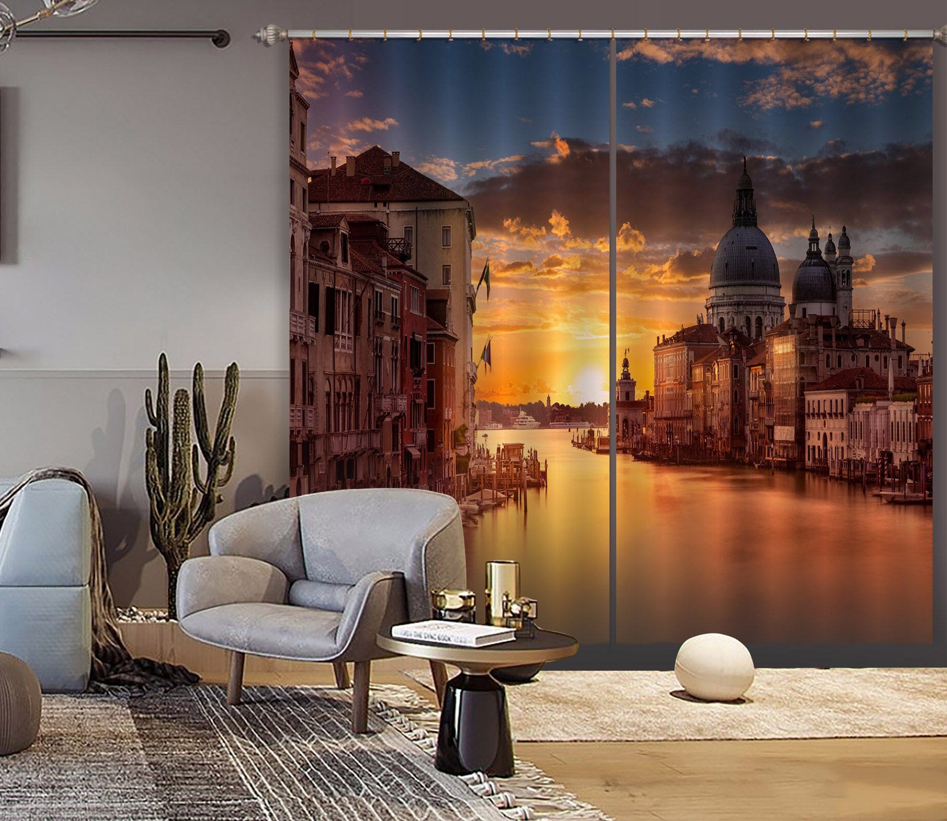 3D River At Dusk 109 Marco Carmassi Curtain Curtains Drapes Curtains AJ Creativity Home 