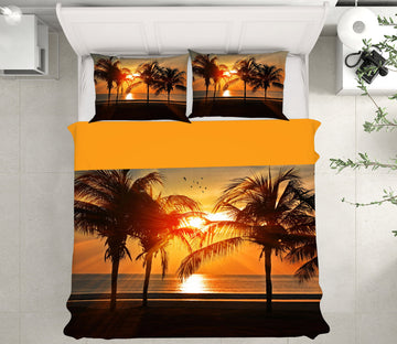 3D Coconut Tree 12223 Bed Pillowcases Quilt