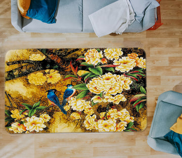 3D Flower Bird 32092 Non Slip Rug Mat