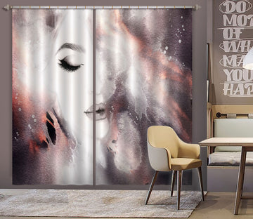 3D Pink Hair Model 034 Curtains Drapes