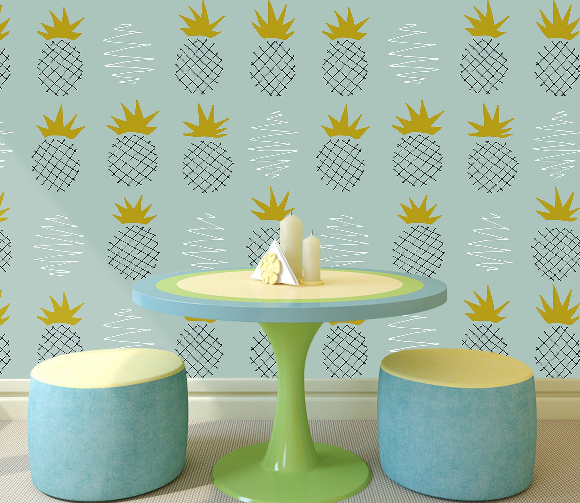 3D Pineapple Pattern 120115 Kashmira Jayaprakash Wall Mural Wall Murals