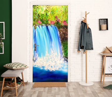 3D Blue Waterfall 3219 Skromova Marina Door Mural