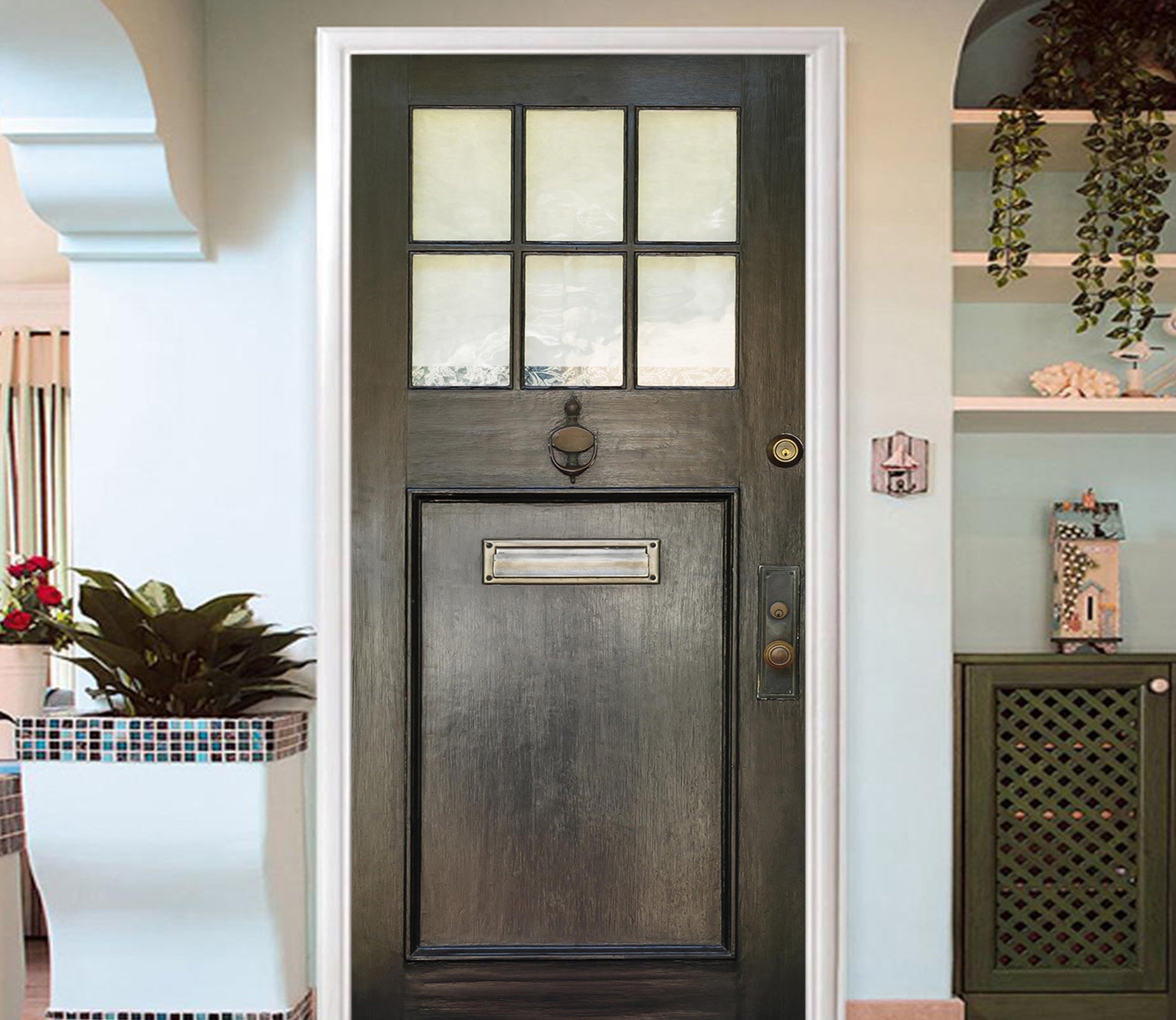 3D Black Iron Gate 026 Door Mural