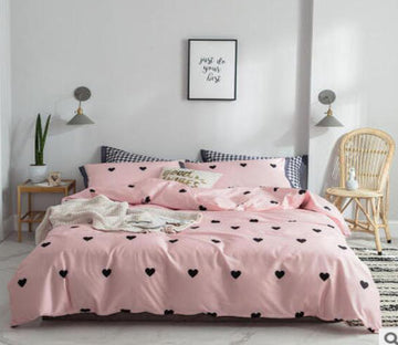 3D Heart Pattern 18102 Bed Pillowcases Quilt