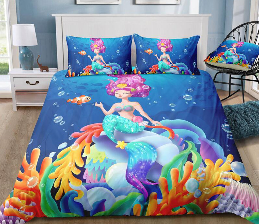 3D Coral Mermaid 1127 Bed Pillowcases Quilt