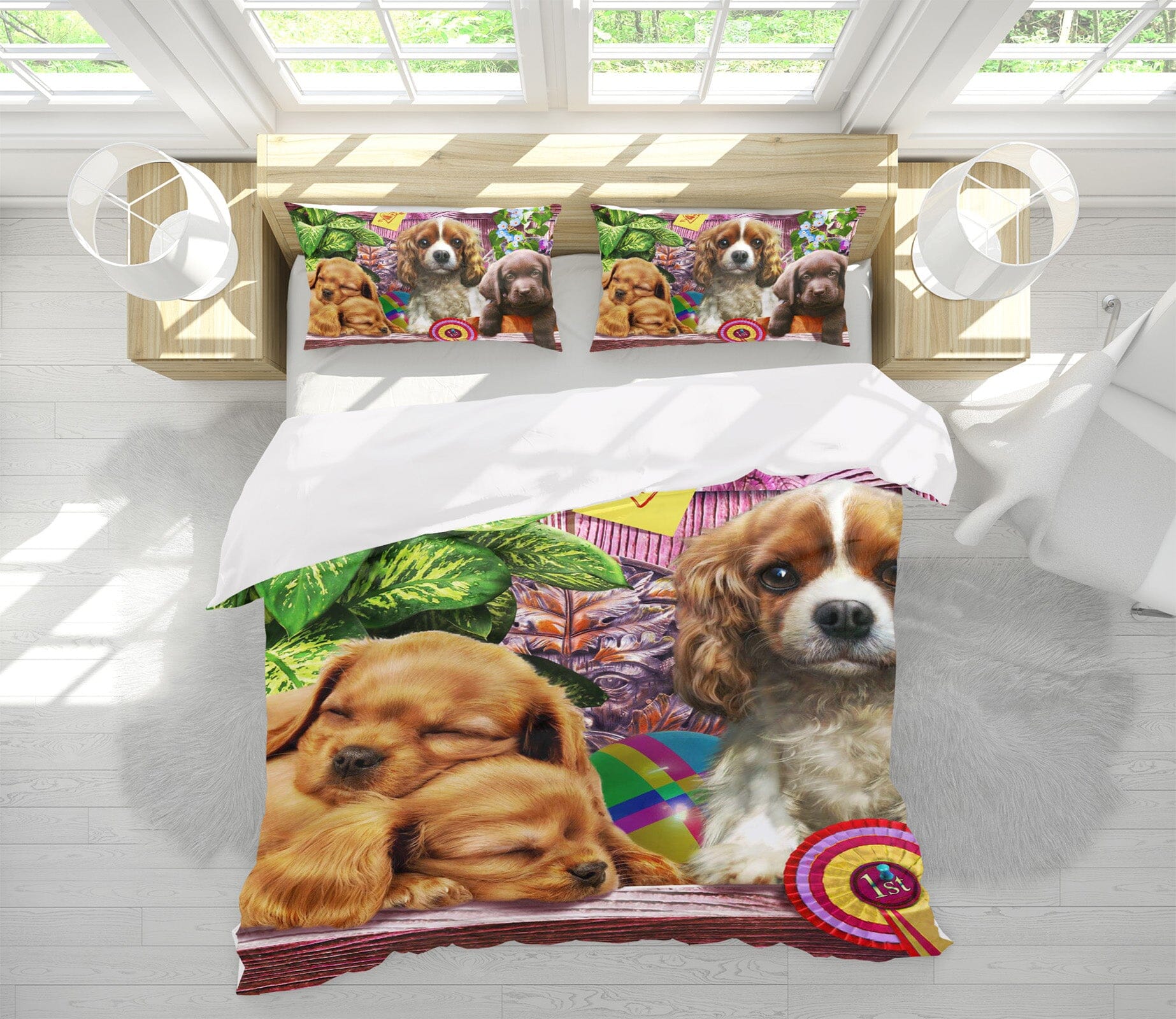 3D Cute Dog 2028 Adrian Chesterman Bedding Bed Pillowcases Quilt Quiet Covers AJ Creativity Home 
