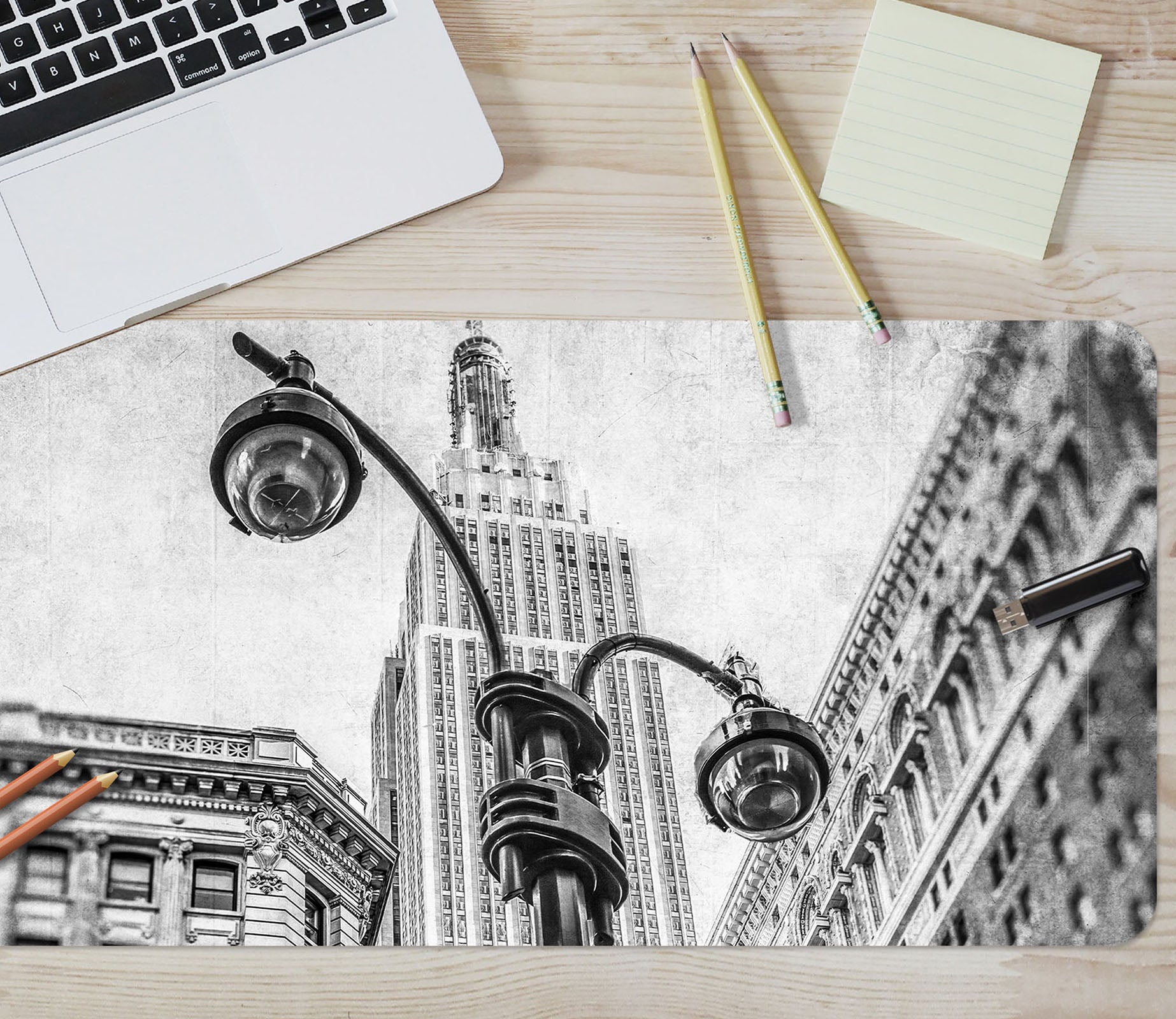 3D Gray Street Light 7727 Assaf Frank Desk Mat
