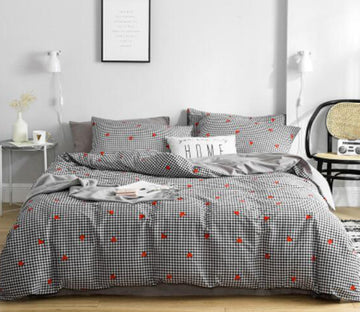3D Small Lattice Red Dots 30215 Bed Pillowcases Quilt