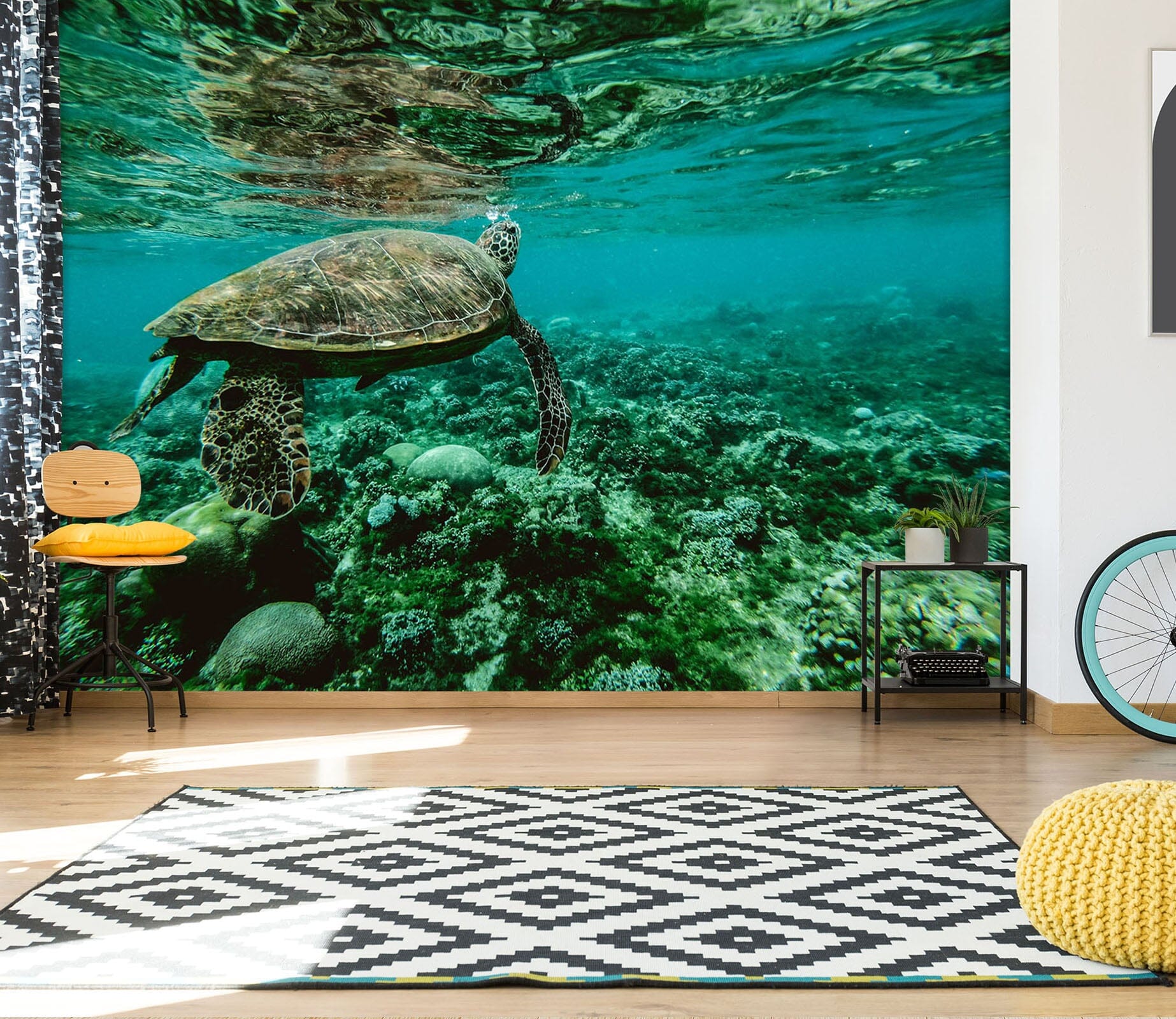 3D Green Turtle 215 Wall Murals Wallpaper AJ Wallpaper 2 