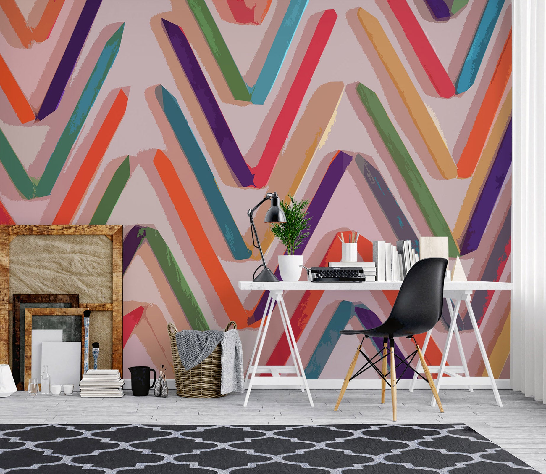 3D Wavy Lines 70123 Shandra Smith Wall Mural Wall Murals