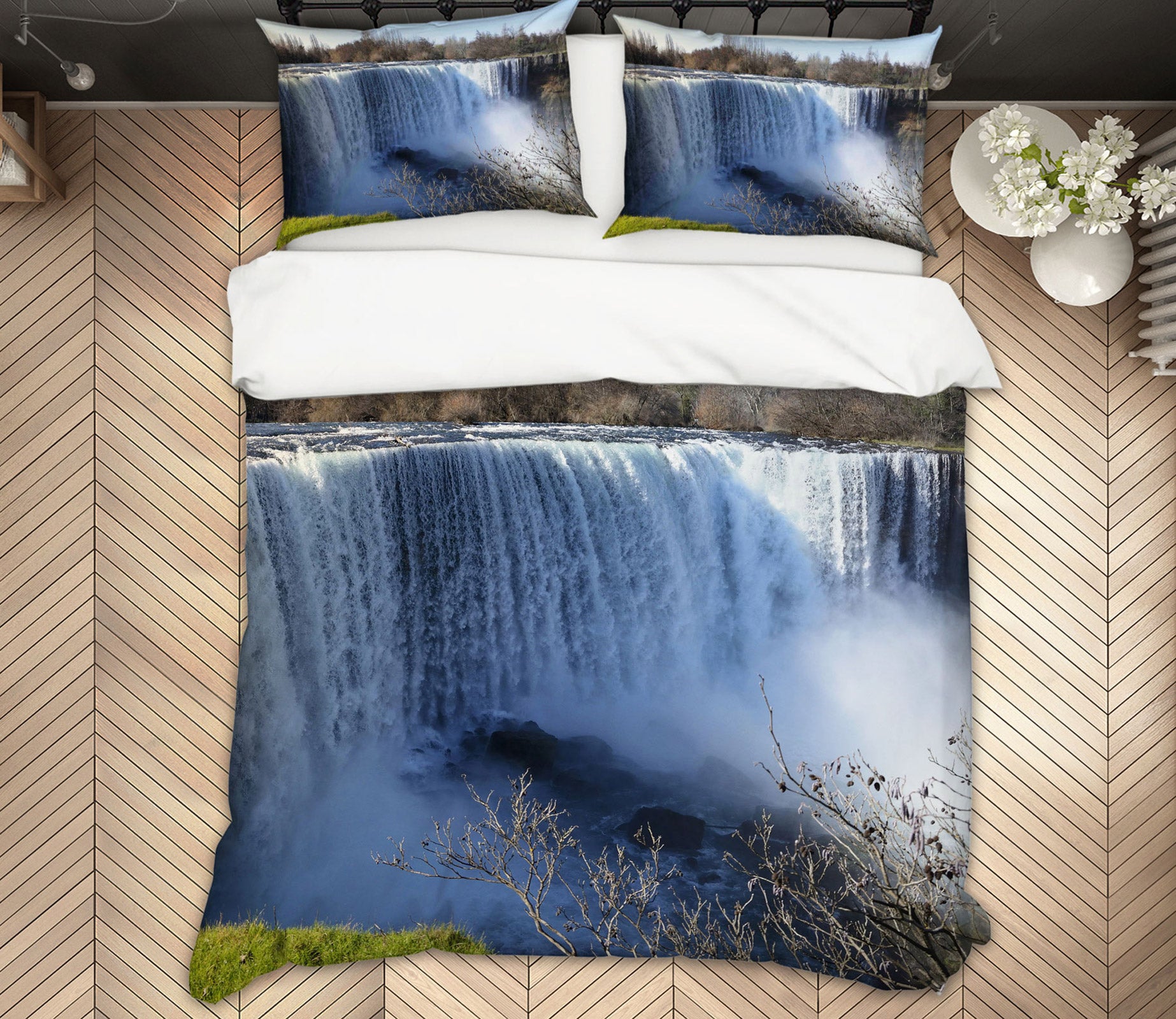 3D Waterfall 12013 Bed Pillowcases Quilt