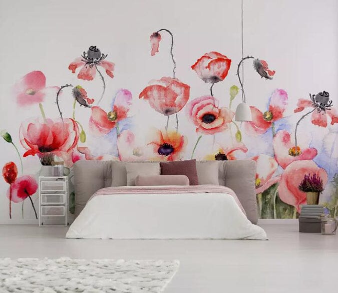 3D Red Flowers 2268 Wall Murals Wallpaper AJ Wallpaper 2 