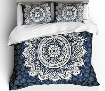 3D Navy Blue Pattern 1114 Bed Pillowcases Quilt