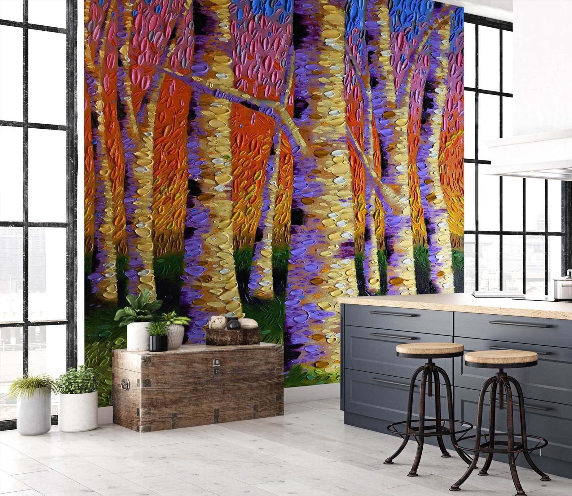 3D Colored Trunk 1413 Dena Tollefson Wall Mural Wall Murals Wallpaper AJ Wallpaper 2 