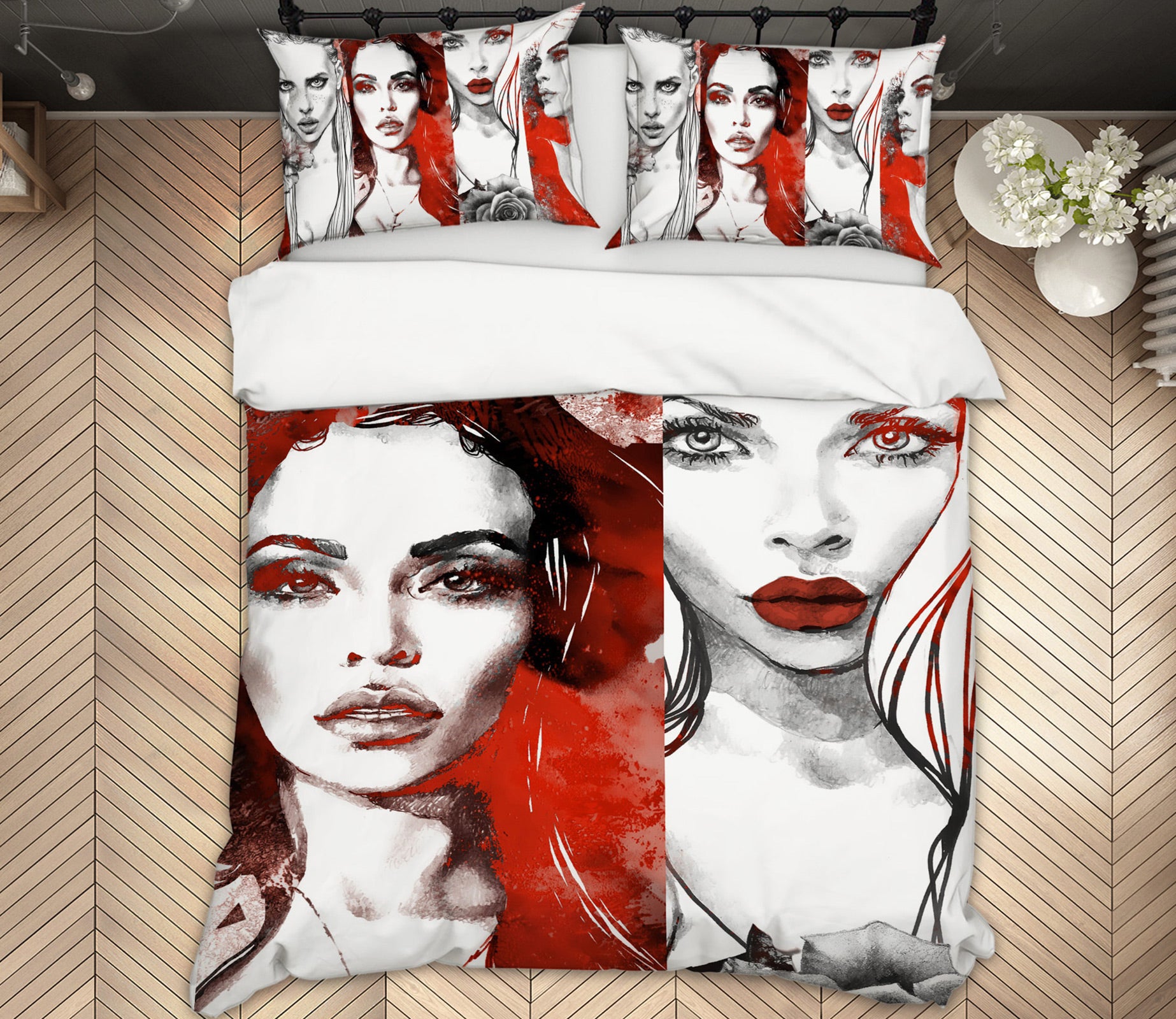 3D Graffiti Rose Women 023 Bed Pillowcases Quilt