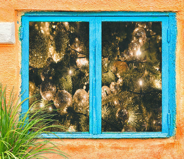 3D Christmas Tree Light Ball 43102 Christmas Window Film Print Sticker Cling Stained Glass Xmas