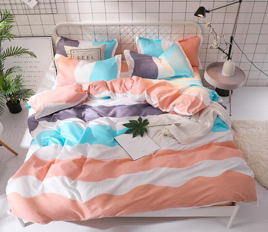 3D Orange Blue Bars 12064 Bed Pillowcases Quilt