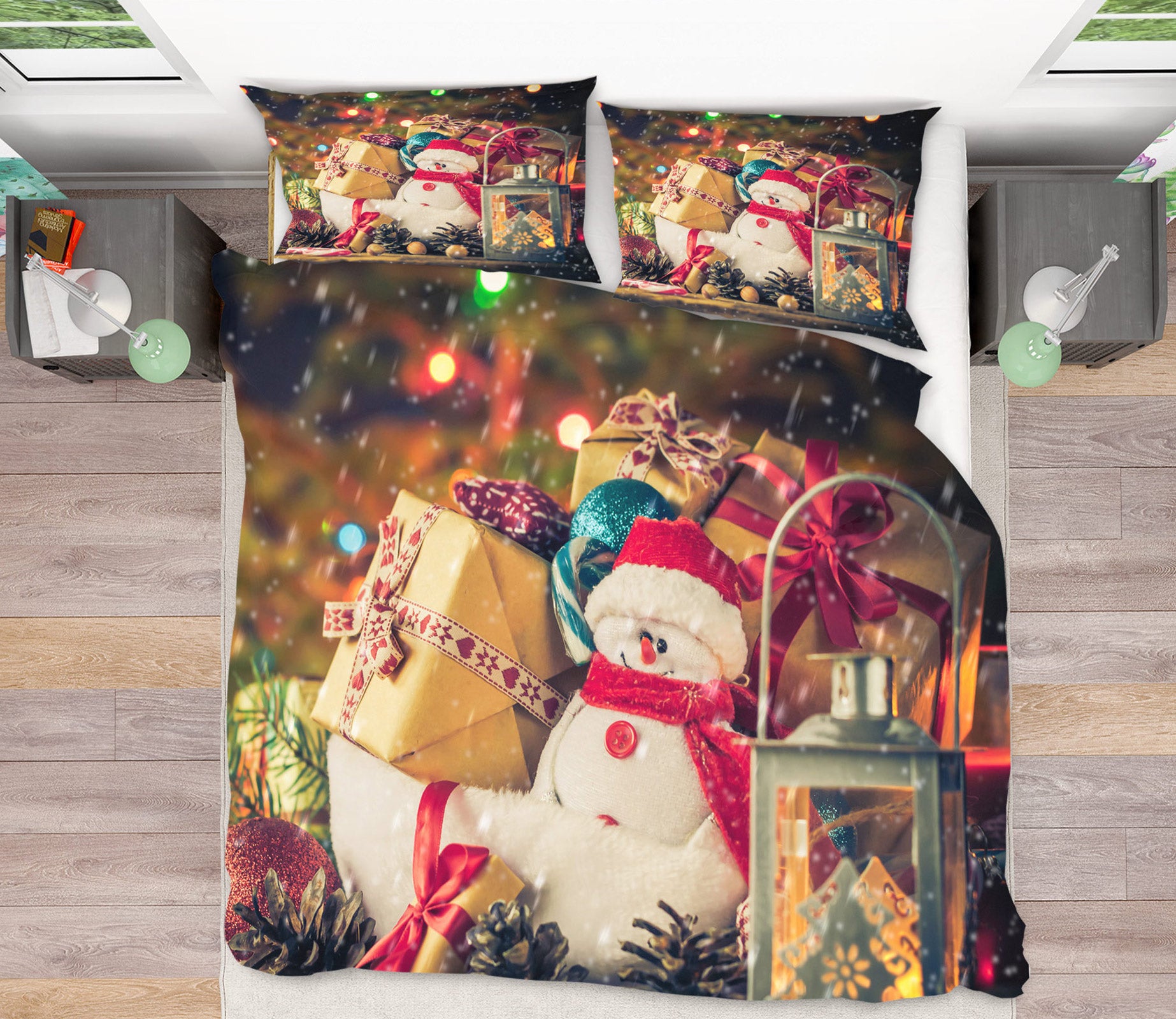 3D Snowman Doll Gift 50030 Christmas Quilt Duvet Cover Xmas Bed Pillowcases