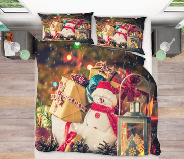 3D Snowman Doll Gift 50030 Christmas Quilt Duvet Cover Xmas Bed Pillowcases