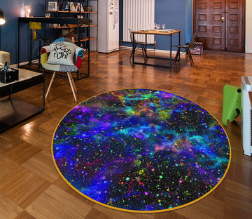 3D Colorful Starry Sky 69084 Round Non Slip Rug Mat