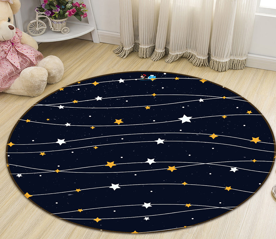 3D Five-Pointed Star 64075 Round Non Slip Rug Mat