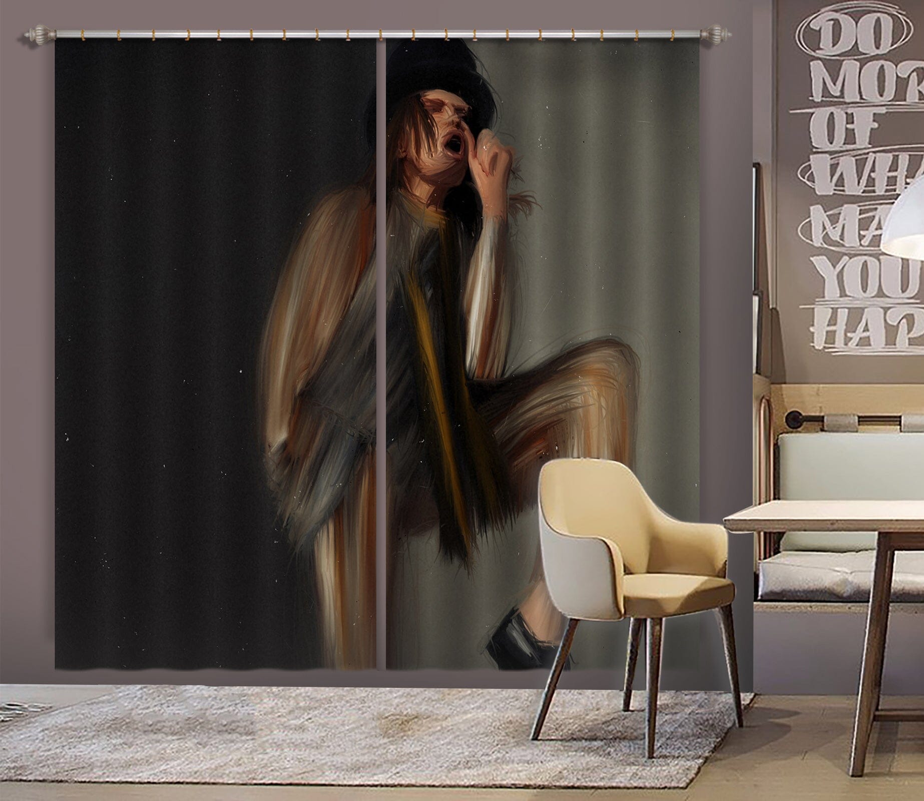 3D Singing Girl 044 Marco Cavazzana Curtain Curtains Drapes Curtains AJ Creativity Home 