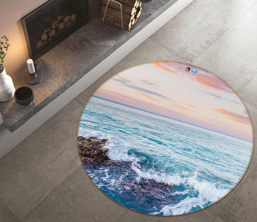 3D Seaside 81112 Round Non Slip Rug Mat