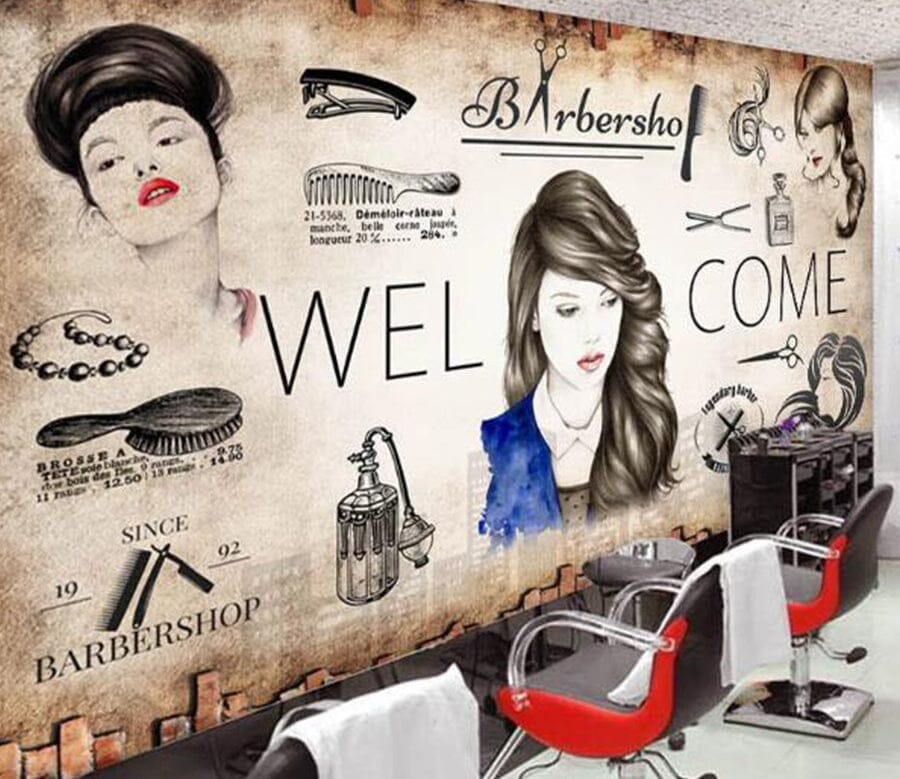 3D Fashion Barber Shop 1562 Wall Murals Wallpaper AJ Wallpaper 2 