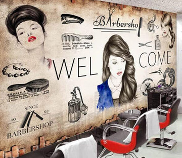 3D Fashion Barber Shop 1562 Wall Murals Wallpaper AJ Wallpaper 2 