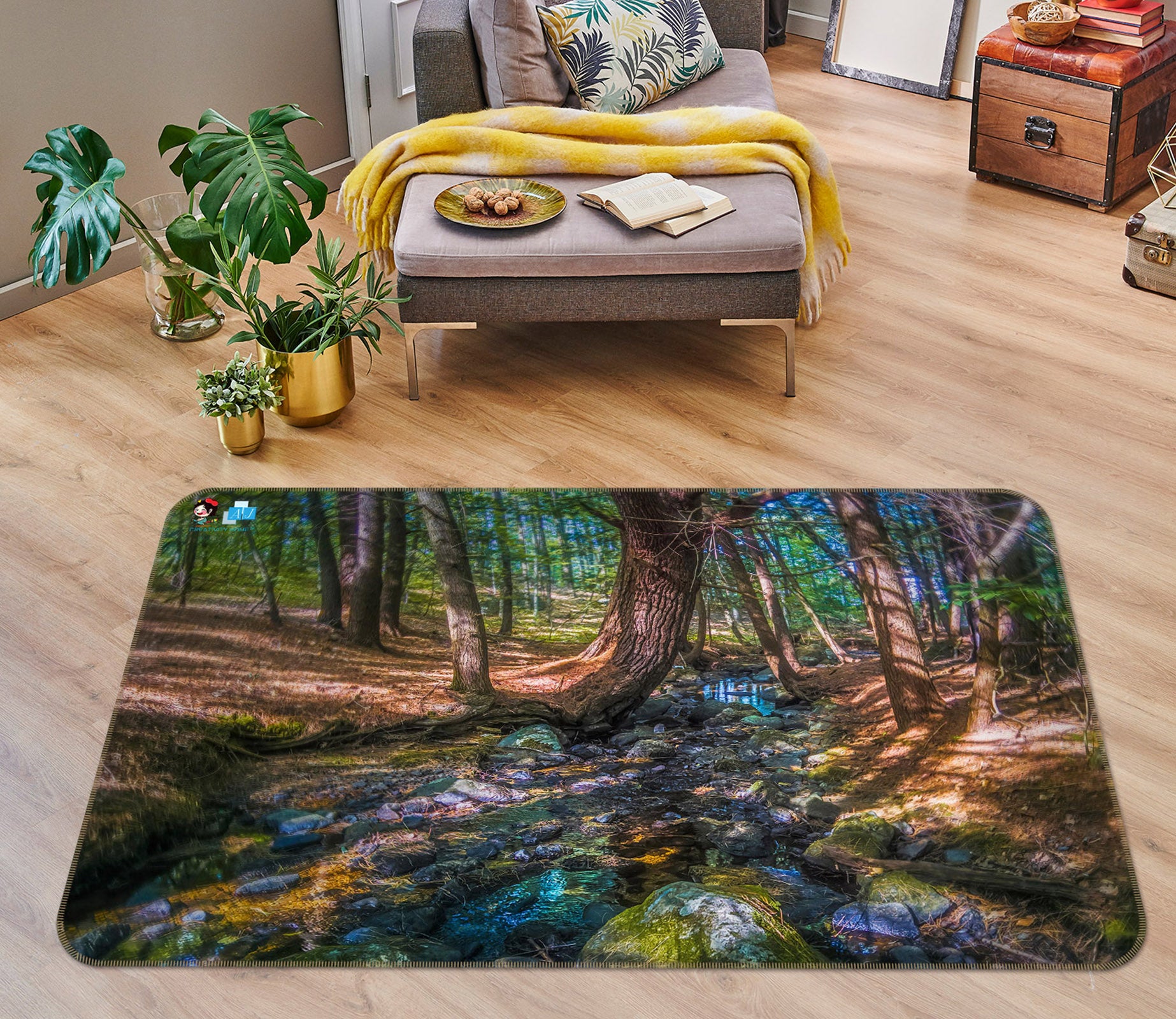 3D Parrish Woods 85059 Jerry LoFaro Rug Non Slip Rug Mat