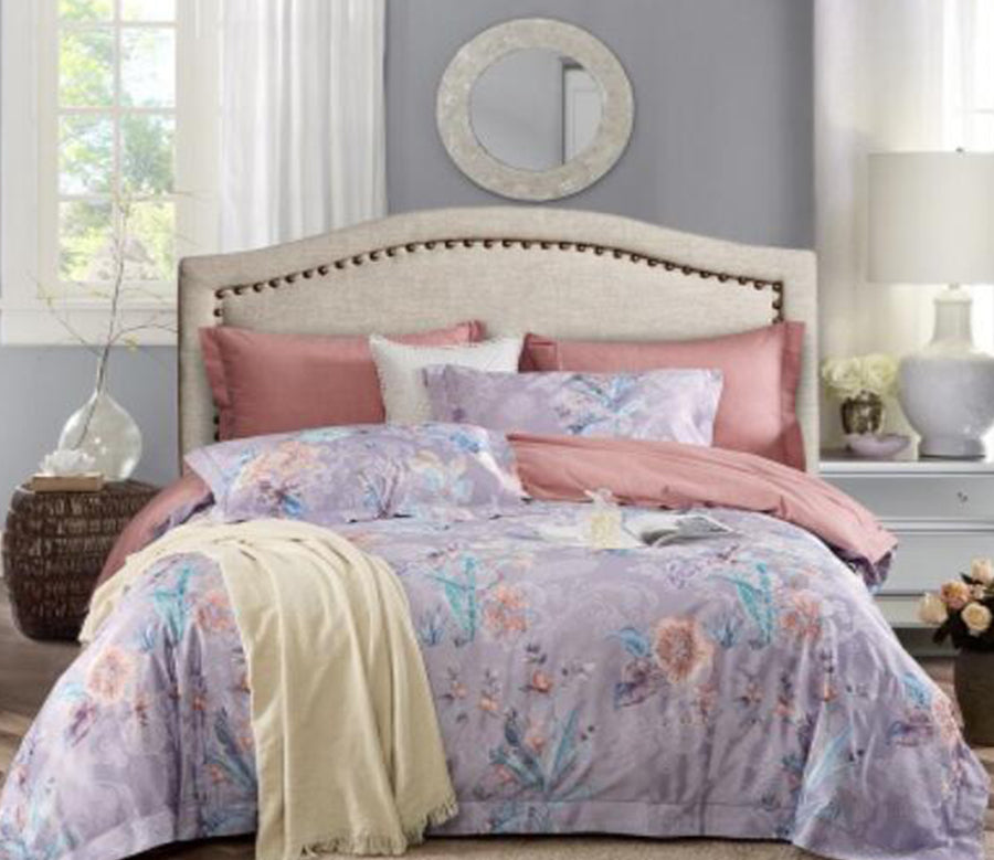 3D Light Purple Flower 14131 Bed Pillowcases Quilt
