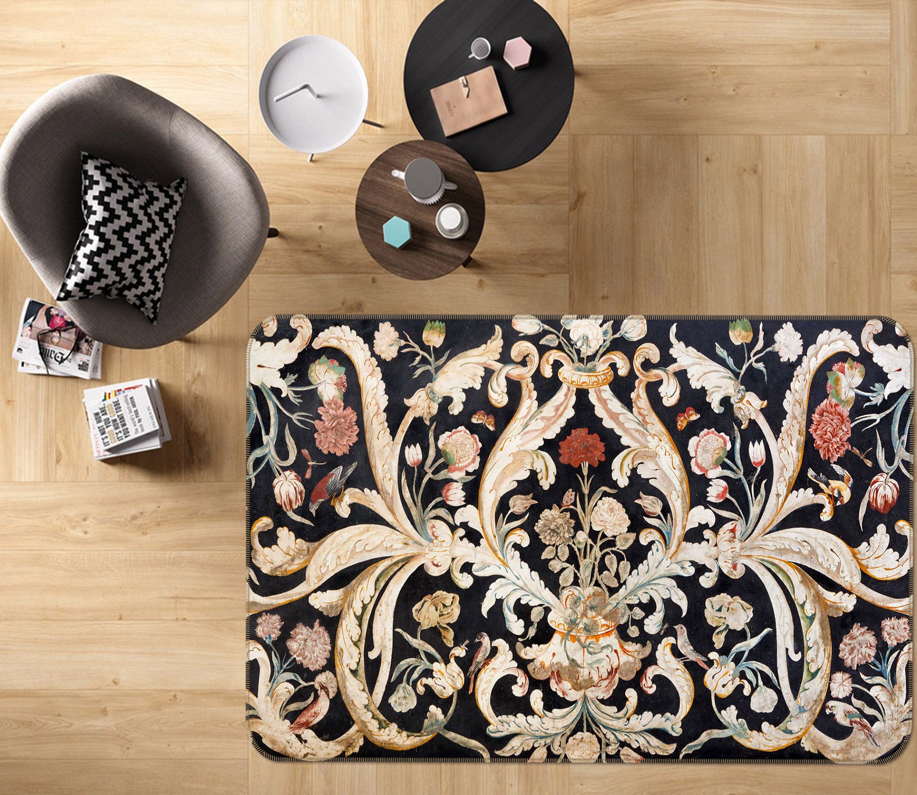 3D Pattern 33034 Non Slip Rug Mat