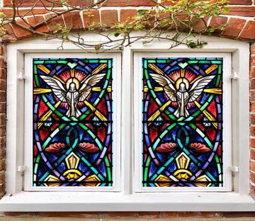 3D Peace Pigeon 390 Window Film Print Sticker Cling Stained Glass UV Block