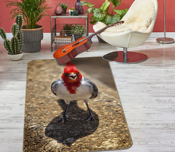 3D Red Head Bird 84090 Kathy Barefield Rug Non Slip Rug Mat