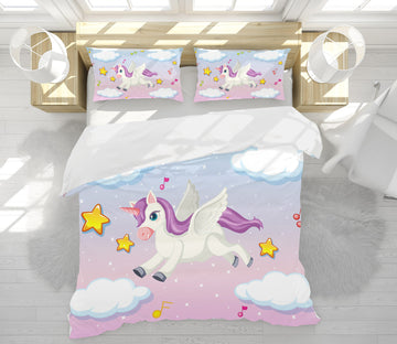 3D Unicorn Clouds Star 60213 Bed Pillowcases Quilt