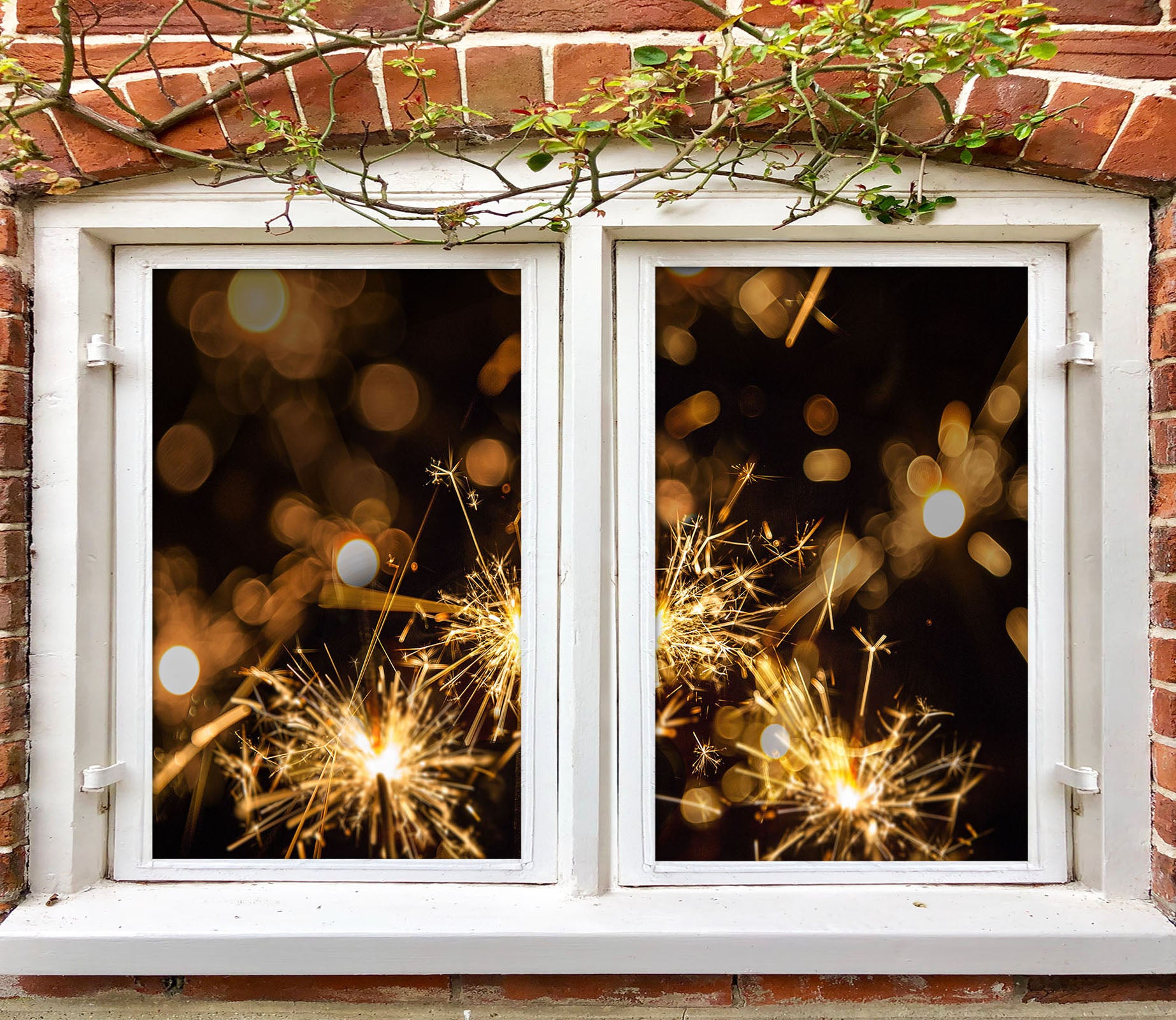 3D Beautiful Fireworks 391 Window Film Print Sticker Cling Stained Glass UV Block