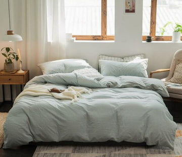 3D Light Green 50135 Bed Pillowcases Quilt
