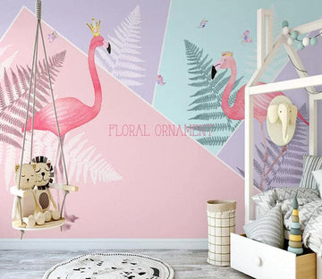3D Pink Flamingo 2178 Wall Murals