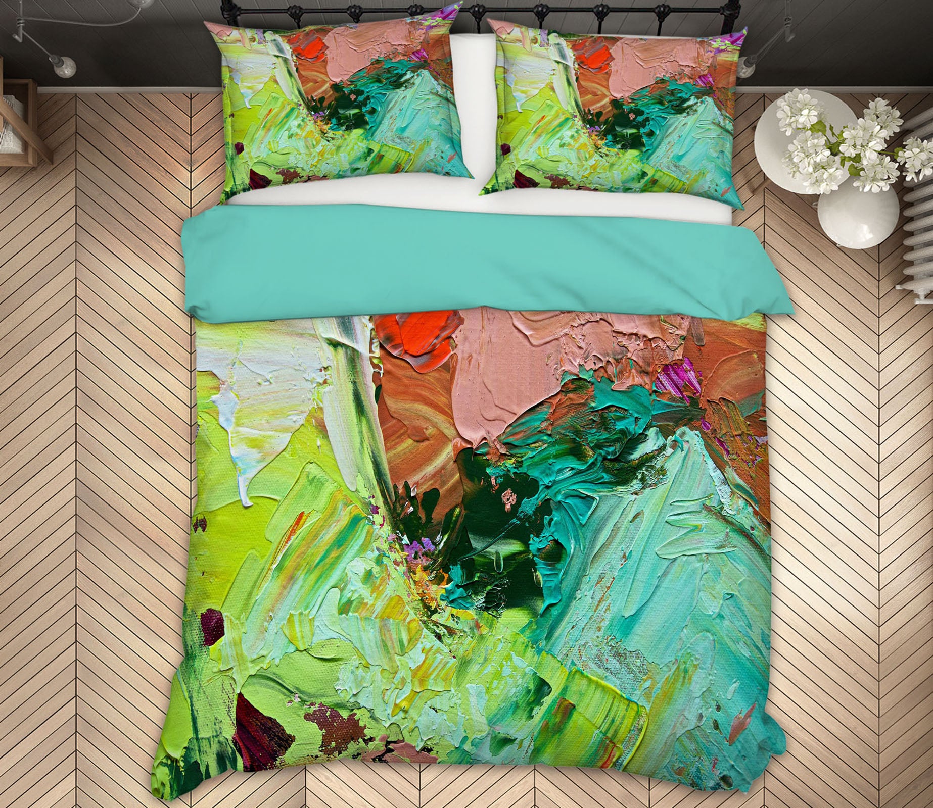 3D Green Paint 1080 Allan P. Friedlander Bedding Bed Pillowcases Quilt