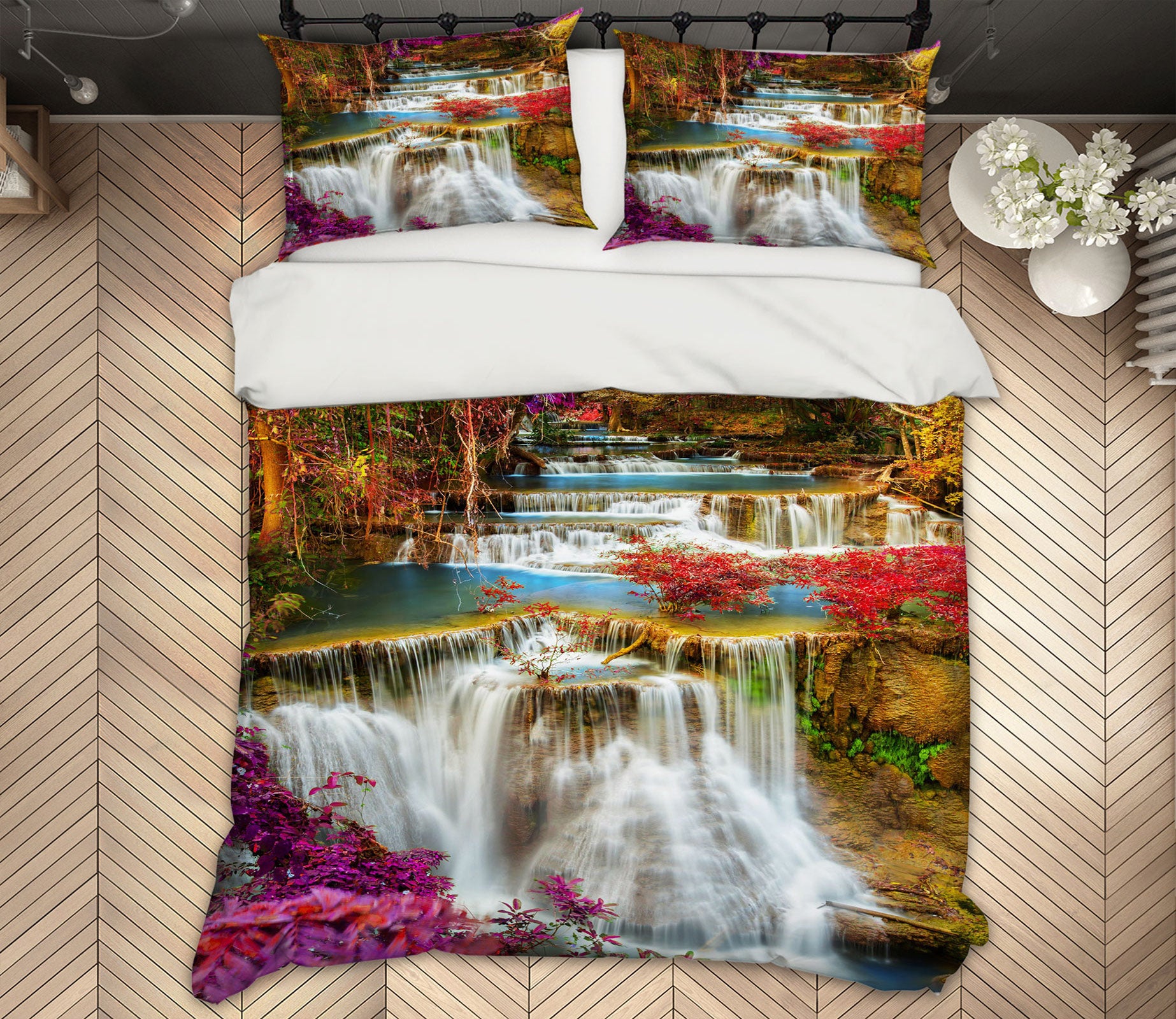 3D Hongye Falls 15122 Bed Pillowcases Quilt