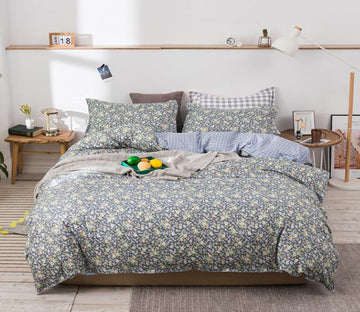 3D Grey Floral 13006 Bed Pillowcases Quilt
