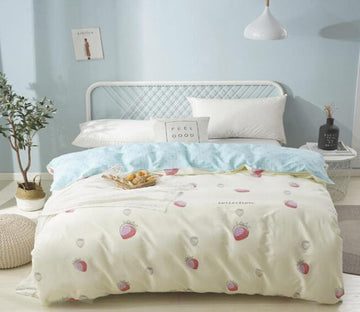 3D Off-White Background Strawberry 3103 Bed Pillowcases Quilt