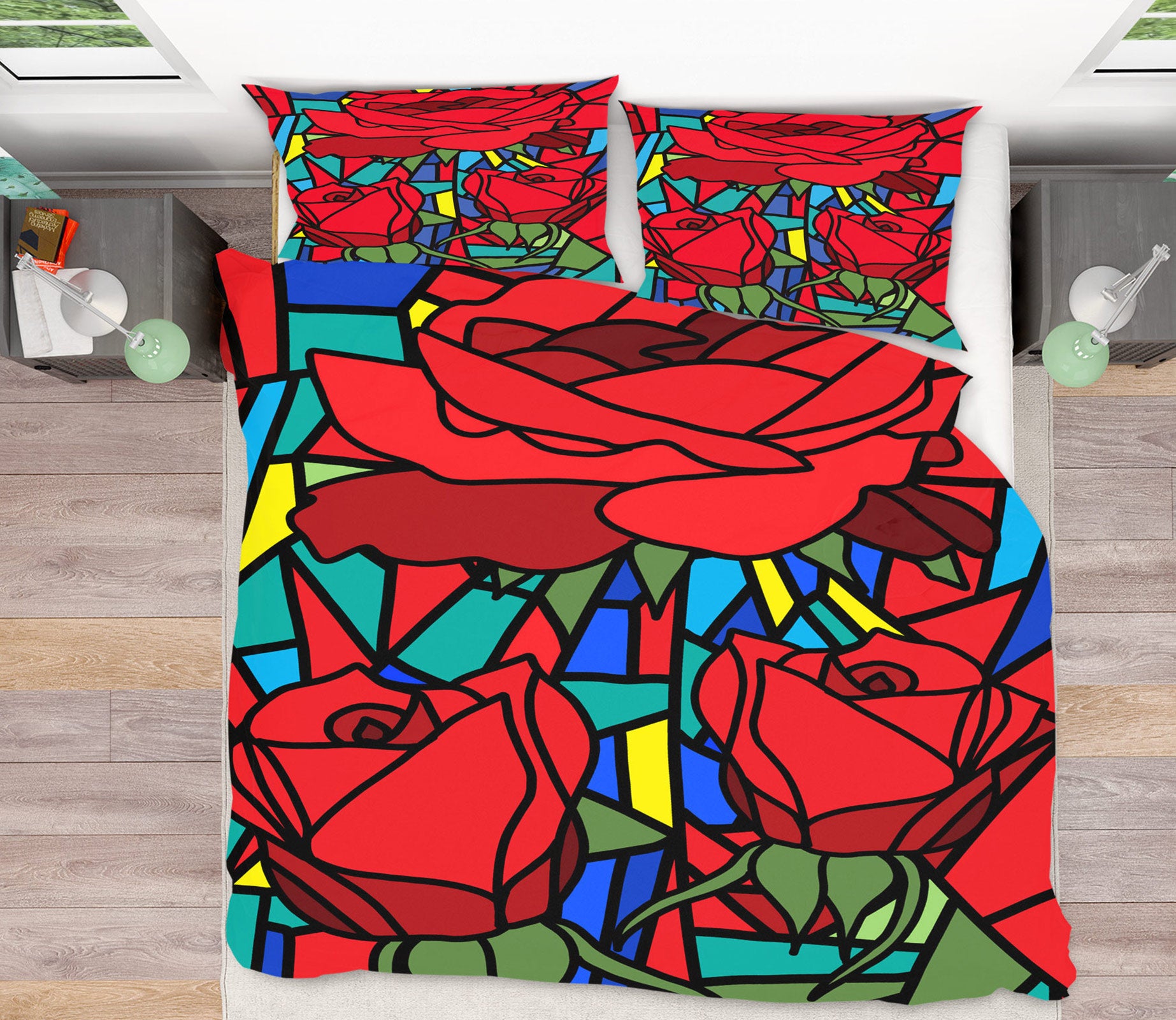 3D Rose Block 13223 Bed Pillowcases Quilt