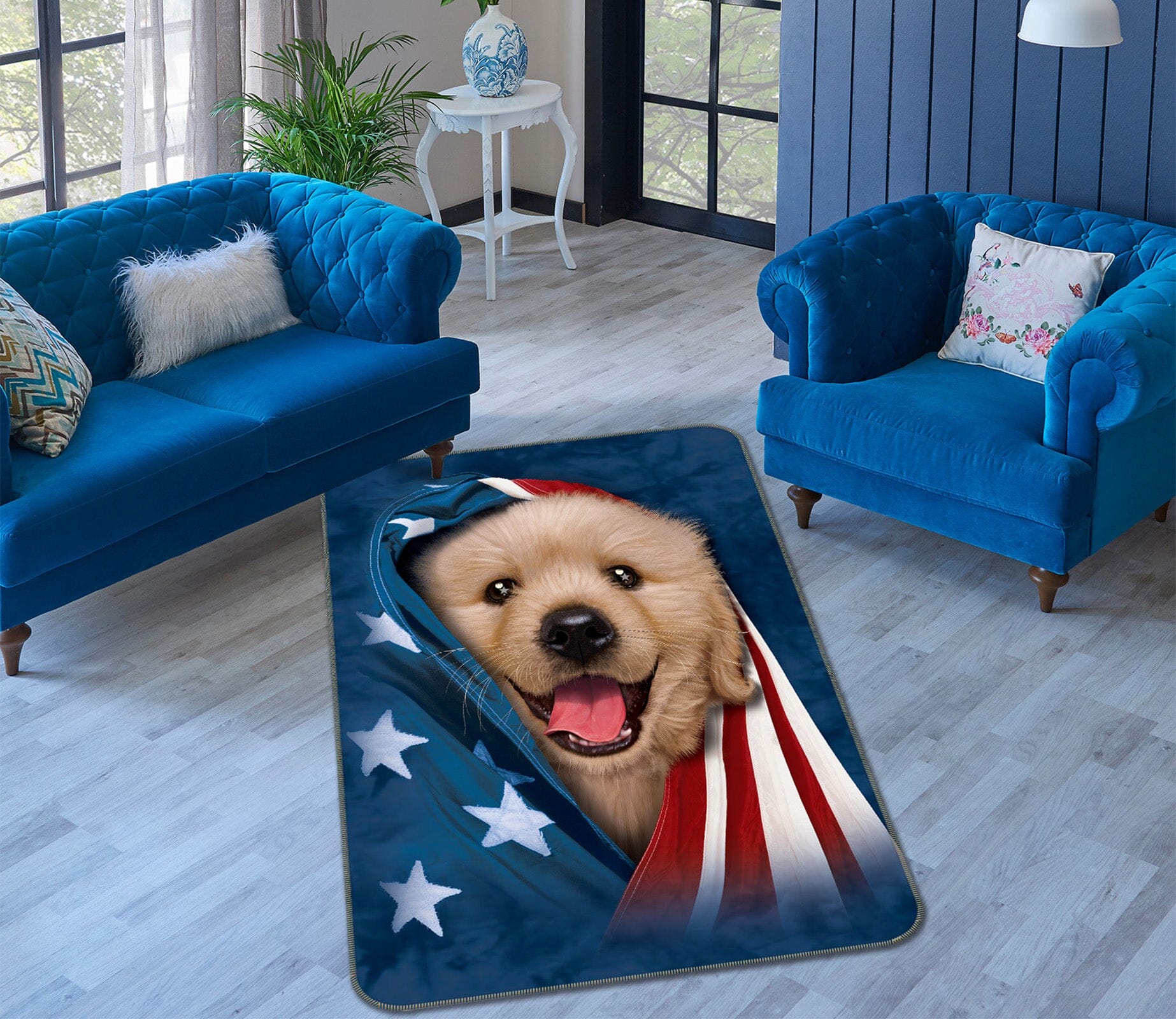 3D Star Dog 1001 Vincent Hie Rug Non Slip Rug Mat Mat AJ Creativity Home 