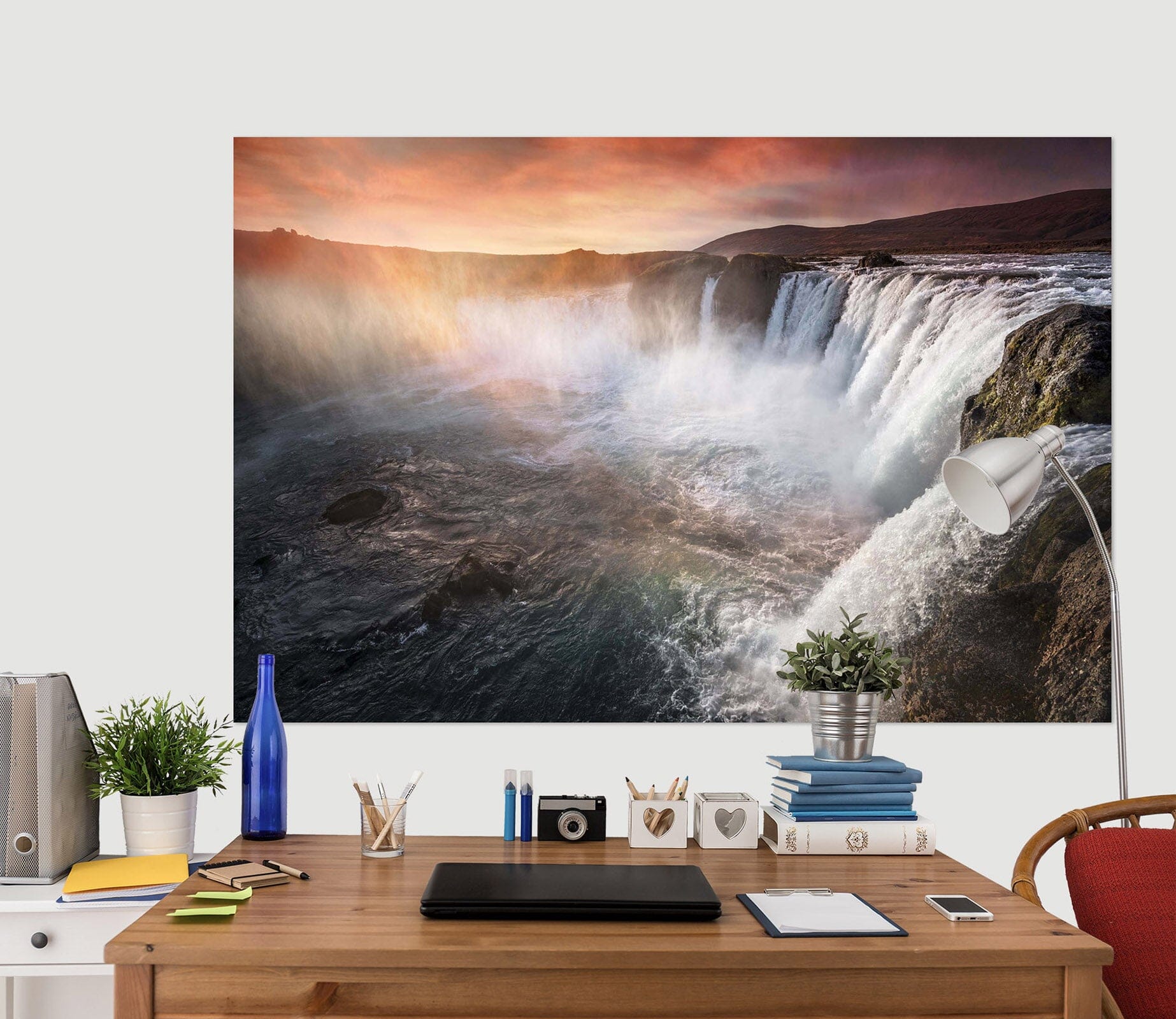 3D Canyon Waterfall 160 Marco Carmassi Wall Sticker Wallpaper AJ Wallpaper 2 