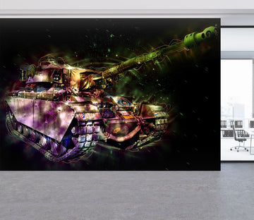 3D Color Tank 214 Vehicle Wall Murals