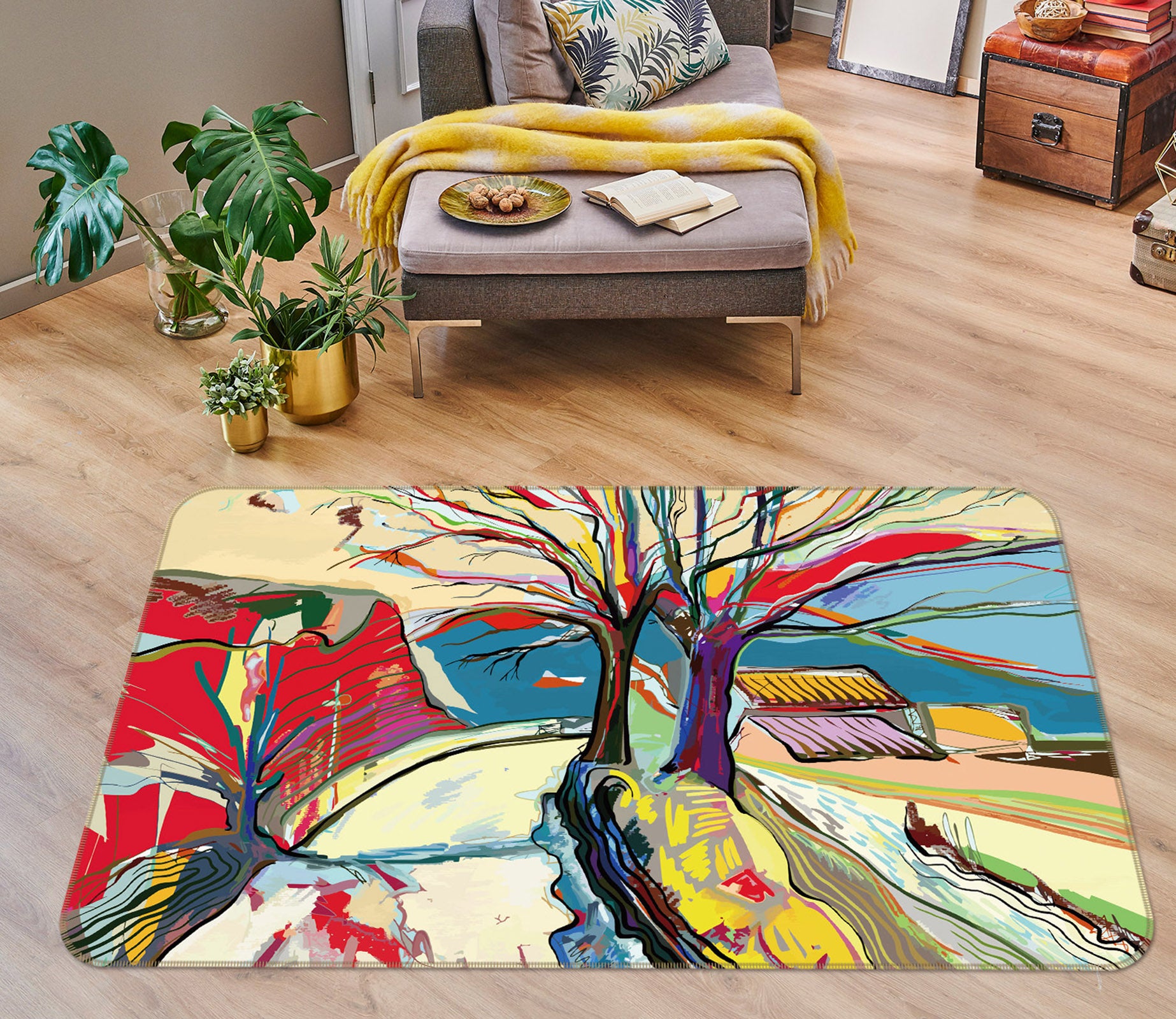 3D Trees 35005 Non Slip Rug Mat