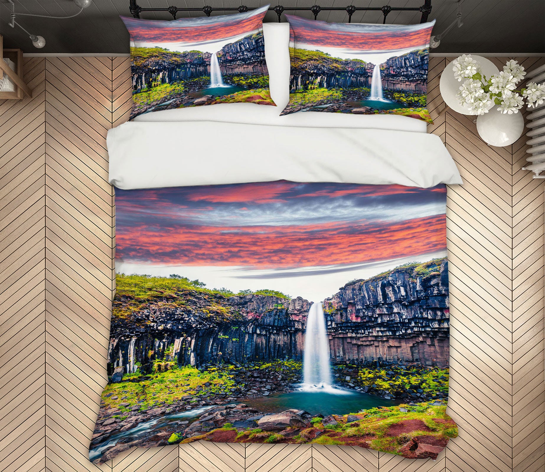3D Canyon Falls 15136 Bed Pillowcases Quilt