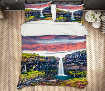 3D Canyon Falls 15136 Bed Pillowcases Quilt