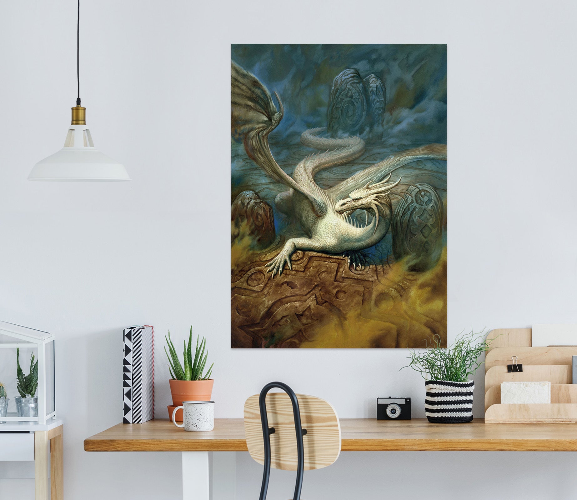 3D White Dragon 8126 Ciruelo Wall Sticker